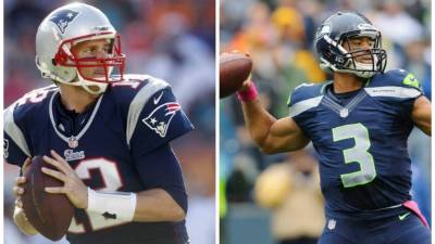 Tom Brady y Russell Wilson, lideran a los Patriotas y Halcones respectivamente.