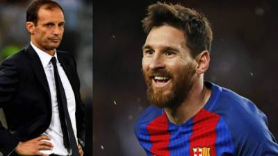 Massimiliano Allegri técnico de la Juventus y Lionel Messi Jugador del FC Barcelona.
