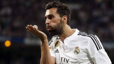 Álvaro Arbeloa celebrando un gol con el Real Madrid.