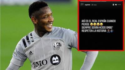 Romell Quioto se burló del Real España en las redes sociales tras perder con Olimpia.