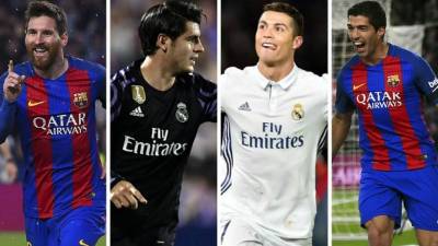 Messi lidera la tabla de goleadores de la Liga Española por delante de Luis Suárez, Cristiano Ronaldo y Álvaro Morata, que se adelantó a Karim Benzema.