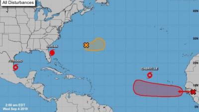 Las tormentas Fernand y Gabrielle amenazan con convertirse en huracanes mientras otros dos sistemas pueden evolucionar a tormentas en el Atlántico./NHC.