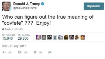 Captura de pantalla del tuit de Trump.