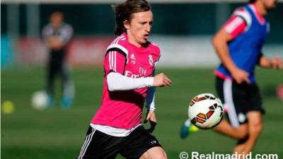 Luka Modric durante el entrenamiento de este viernes. Foto RealMadrid.com