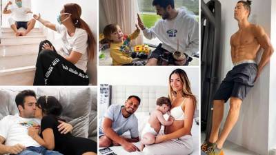 Famosos futbolistas muestran en sus redes sociales algunos momentos de su vida íntima y de pareja o con sus hijos durante la cuarentena por la crisis del coronavirus.