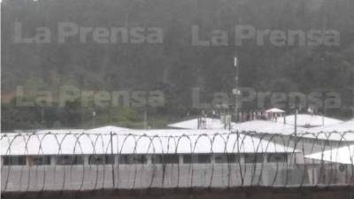 Los reos se subieron al techo del recinto....