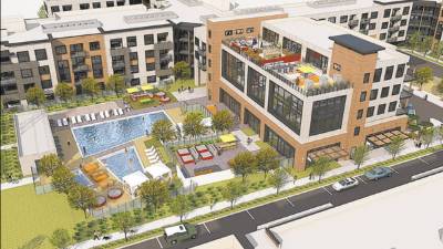 Maqueta del complejo Anton Menlo Community Housing que planea construir Facebook