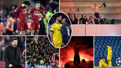 Las imágenes que nos dejaron los partidos Liverpool-Atlético de Madrid y PSG-Borussia Dortmund en la vuelta de octavos de final de la Champions League.