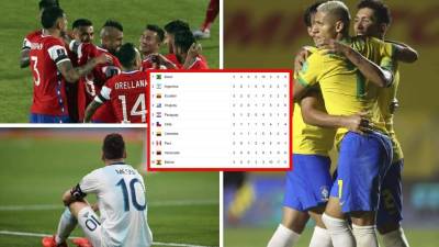 Brasil lidera la tabla de posiciones de la eliminatoria de Conmebol, seguida por Argentina.