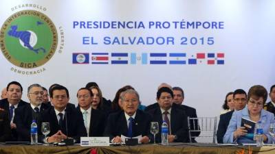 Los mandatarios asistentes a la cumbre del Sistema de Integración Centroamericano (Sica).