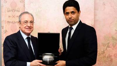 Florentino Pérez hizo sentir bien al jeque Nasser Al-Khelaïfi.