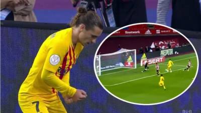 Griezmann definió de zurda para el 1-0 del Barcelona sobre Athletic de Bilbao en la final de la Copa del Rey 2021.