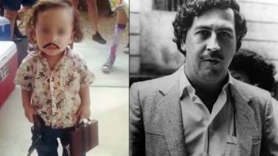 El disfraz del pequeño parece ser inspirado en 'Narcos', la popular serie de Netflix.