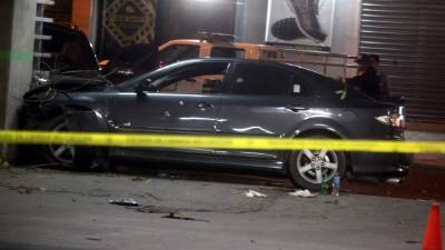 Masacre registrada en la colonia Jardines del Valle de San Pedro Sula en el mes de febrero de 2016. Foto archivo.