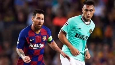 Messi y Lautaron Martínez, que ya fueron compañeros en la Selección Argentina, también ya se enfrentaron en un Barcelona-Inter de Milán.