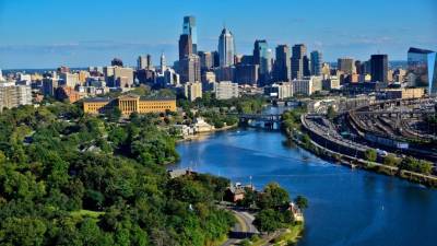 Vista panorámica de la ciudad de Filadelfia, Estados Unidos.