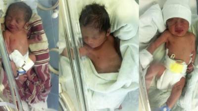 Los padres aún no han definido qué nombres les pondrán a los tres varones que nacieron con 36 semanas de gestación y están bien de salud. Este es el cuarto parto múltiple de 2014.