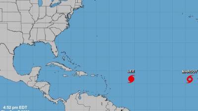 Localización del huracán Lee, que se convirtió esta tarde de jueves en categoría 4.