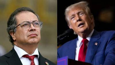Gustavo Petro, presidente colombiano, y Donald Trump, su homónimo estadounidense.
