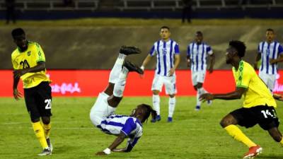 La Selección de Hnduras empezó la Copa Oro 2019 perdiendo en Kingston ante Jamaica. Foto AFP