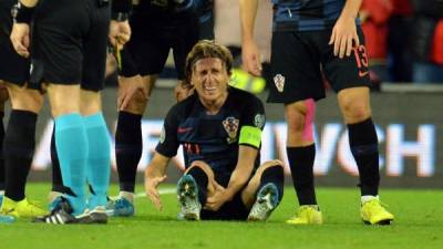 Luka Modric se lesionó en el partido de Croacia contra Gales. Foto EFE