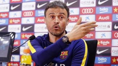 Luis Enrique mientras daba las declaraciones. Foto FC Barcelona.