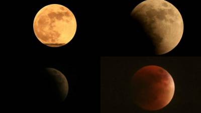 Las fases del eclipse lunar desde los cielos de Honduras.