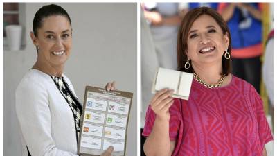 Las candidatas presidenciales Claudia Sheinbaum y Xóchitl Gálvez esperan los resultados en sus respectivos centros de campaña.