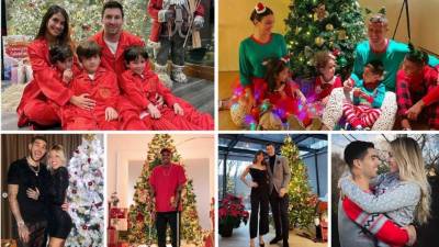 Los famosos futbolistas se olvidaron del balón por unos momentos para pasar la Navidad en familia, con sus esposas e hijos.