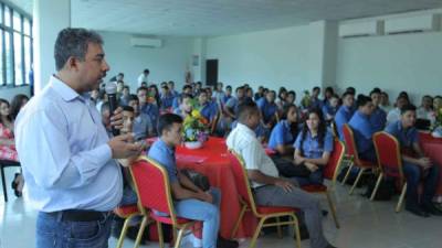 Jorge Vargas durante la conferencia que ofreció ayer en Ceutec. Foto: Wendell Escoto