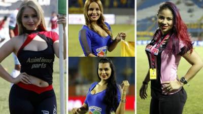 La novena jornada del Torneo Clausura 2017 de la Liga Nacional estuvo engalanada por bellas chicas en los cinco estadios de la Primera División del fútbol hondureño. Mira la galería.