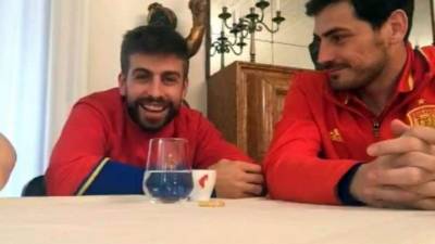 Gerard Piqué e Iker Casillas en el Periscope del defensa azulgrana.