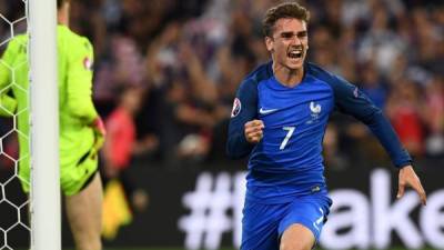 Griezmann sobre el final se encargó de liquidar a Albania. Foto AFP.