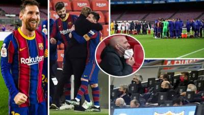 El Barcelona remontó al Sevilla con un 3-0 y clasificó a la final de la Copa del Rey en un partido de vuelta que tuvo de todo, con Lionel Messi como protagonista de una pelea verbal en el túnel de vestuarios con miembros del equipo andaluz.