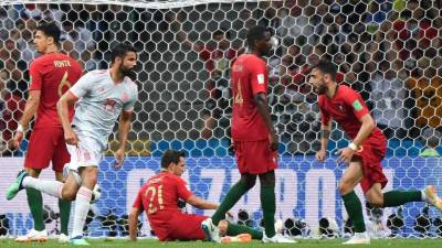 Diego Costa anotó el primer gol de España en el Mundial de Rusia. FOTO EFE Nelson Almeida