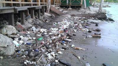 Pese a la labor de limpieza, a las playas de Omoa y Puerto Cortées siguen llegando desechos. Expertos se reúnen con autoridades ediliciasmunicipales de esos municipio.