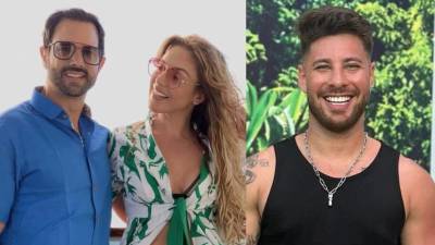 En el reality “La Casa de los Famosos: Colombia”, Nataly Umaña fue infiel a Alejandro Estrada (camisa azul) con el joven panameño Miguel Melfy.