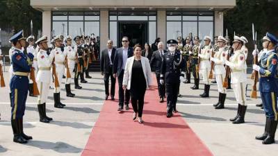 La presidenta de Honduras, Xiomara Castro, durante su estadía en China.