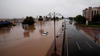 Imágenes que muestran las fuertes inundaciones .