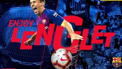 Con esta imagen anunció el Barcelona el fichaje de Clément Lenglet.
