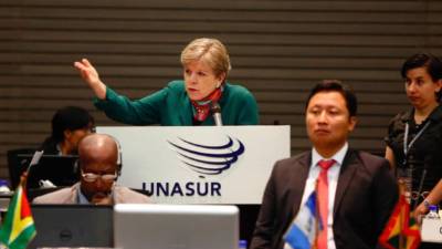 Alicia Bárcena, secretaria ejecutiva de Cepal, durante su discurso en la Conferencia Estadística de las Américas.