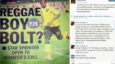 Esta es la imagen y mensaje que colgó Usain Bolt en redes sociales.