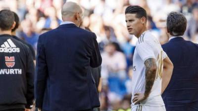 Zidane dejó a James Rodríguez fuera de la convocatoria para el partido ante Athletic de Bilbao.