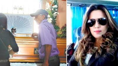 Parientes de la esposa del exedil contemplan su cuerpo dentro del féretro. Brenda Vásquez cursaba el último año de Derecho.