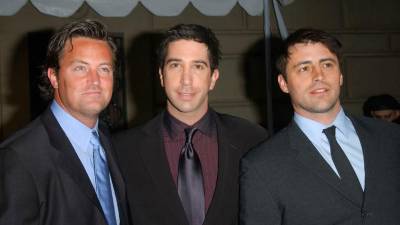 Actores Matthey Perry, David Schwimmer y Matt Leblanc.
