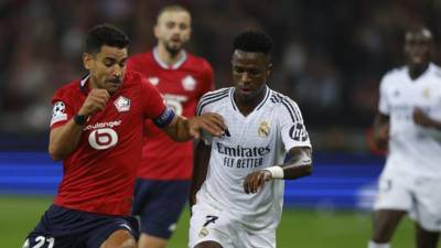 Vinicius Junior fue bien marcado por la zaga defensiva del Lille.