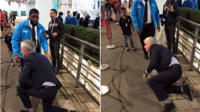 Mourinho sufrió una tremenda caída en Wembley.