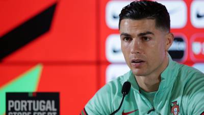 Cristiano Ronaldo se presentó en la rueda de prensa previa al duelo contra Macedonia del Norte. Foto EFE.