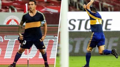 Carlos Tévez marcó un gol en la Libertadores y se lo dedicó a Maradona.