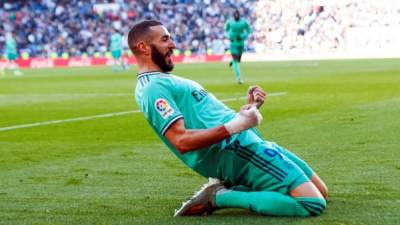 Karim Benzema marcó el segundo gol del Real Madrid contra el Espanyol. Foto EFE